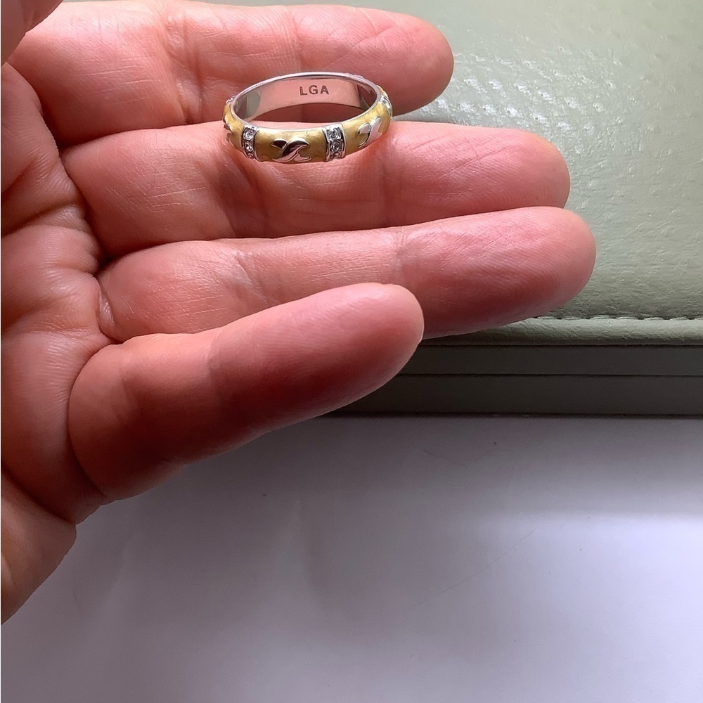 Nwot Lga Yellow Enamel Sterling Silver Ring View 5